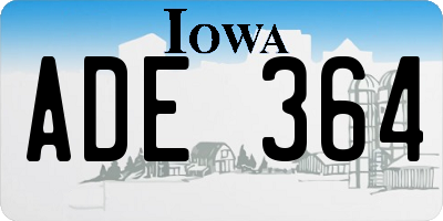 IA license plate ADE364