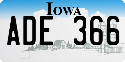 IA license plate ADE366