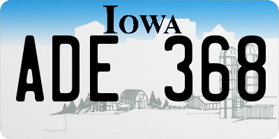 IA license plate ADE368