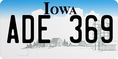 IA license plate ADE369
