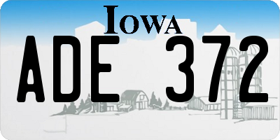 IA license plate ADE372