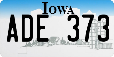 IA license plate ADE373