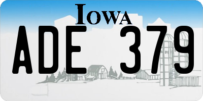 IA license plate ADE379
