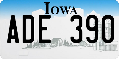 IA license plate ADE390