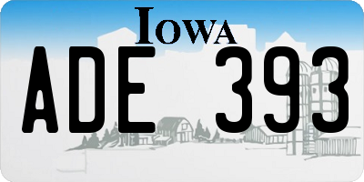 IA license plate ADE393