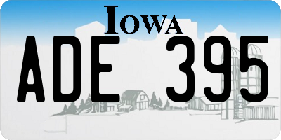 IA license plate ADE395