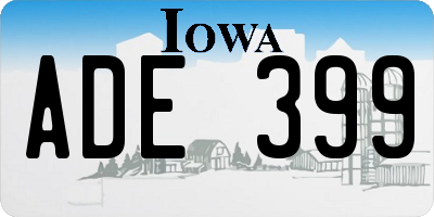 IA license plate ADE399