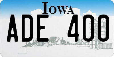 IA license plate ADE400