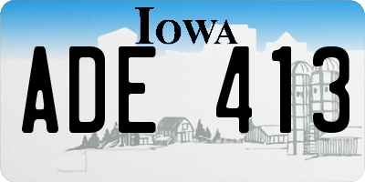 IA license plate ADE413