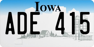 IA license plate ADE415