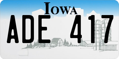 IA license plate ADE417