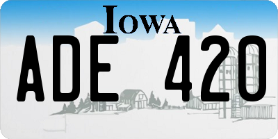 IA license plate ADE420