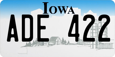 IA license plate ADE422
