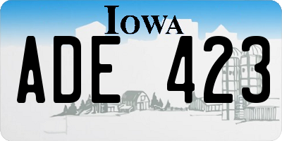 IA license plate ADE423