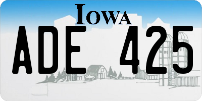 IA license plate ADE425