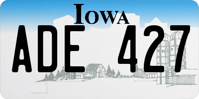 IA license plate ADE427