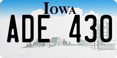 IA license plate ADE430