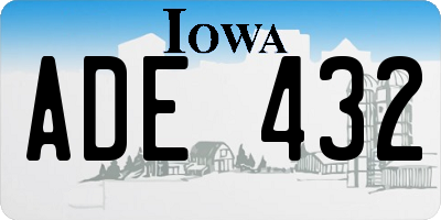 IA license plate ADE432