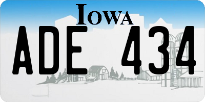 IA license plate ADE434