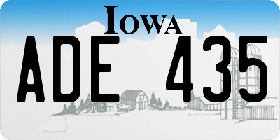 IA license plate ADE435