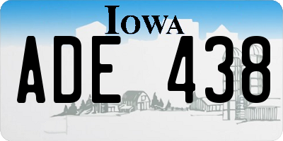 IA license plate ADE438