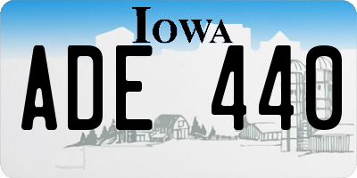IA license plate ADE440