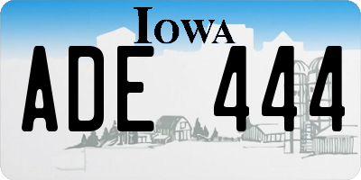 IA license plate ADE444