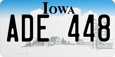 IA license plate ADE448