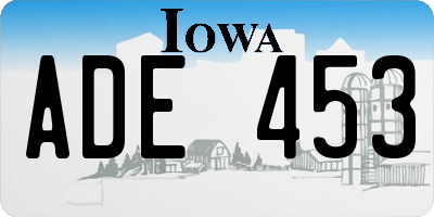 IA license plate ADE453
