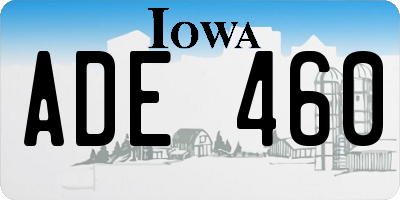 IA license plate ADE460