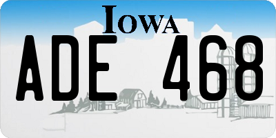 IA license plate ADE468