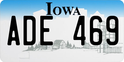 IA license plate ADE469
