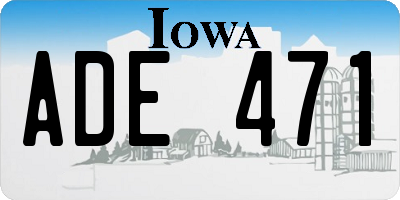 IA license plate ADE471