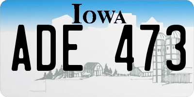 IA license plate ADE473
