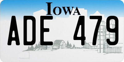 IA license plate ADE479