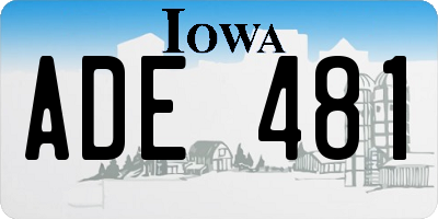 IA license plate ADE481