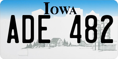 IA license plate ADE482