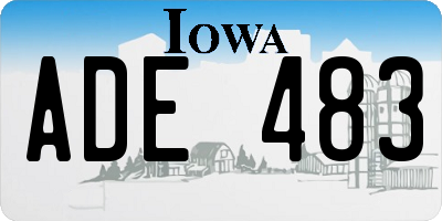 IA license plate ADE483