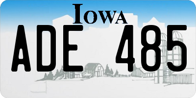 IA license plate ADE485