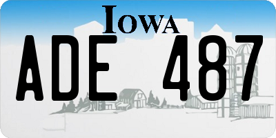 IA license plate ADE487