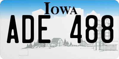 IA license plate ADE488