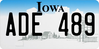 IA license plate ADE489