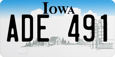 IA license plate ADE491