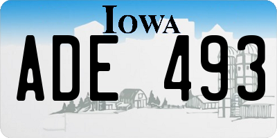 IA license plate ADE493