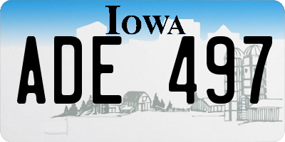 IA license plate ADE497