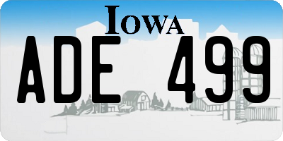 IA license plate ADE499