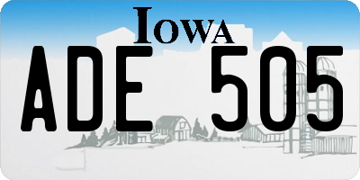 IA license plate ADE505