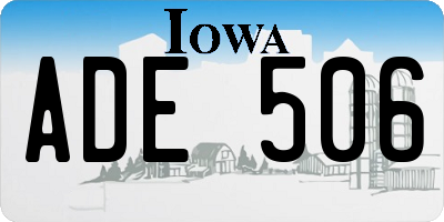 IA license plate ADE506