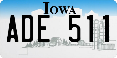 IA license plate ADE511