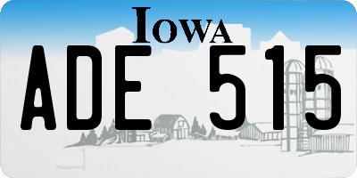 IA license plate ADE515